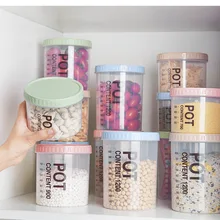 The Kitchen Can Be Stacked With Plastic Sealed Cans Food Storage Boxes Grain Storage Tanks Snacks Dry Goods Storage Jars new high boron transparent glass bowl household kitchen storage bottle food sealed container can be stacked storage bowl