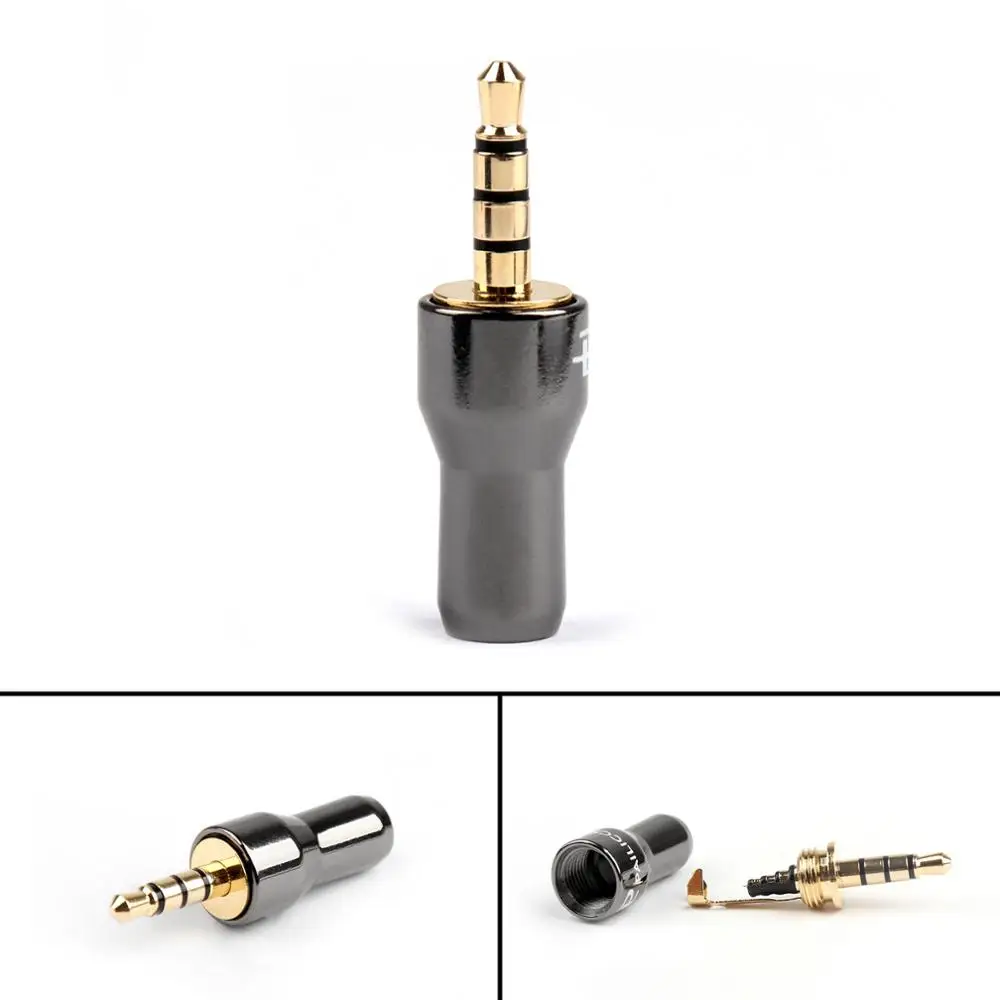 Artudatech 100Pcs 3 5mm Stereo 4Pole Male Jack Plug Audio Connector Solder For Headphone Budweiser Adapter Parts
