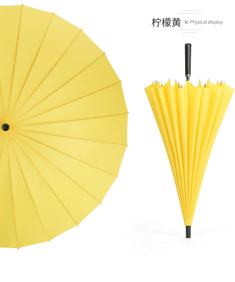 Women's Parapluie Business Umbrella Men Quality 24K Strong Windproof Glassfiber Frame Wooden Long Handle Umbrella