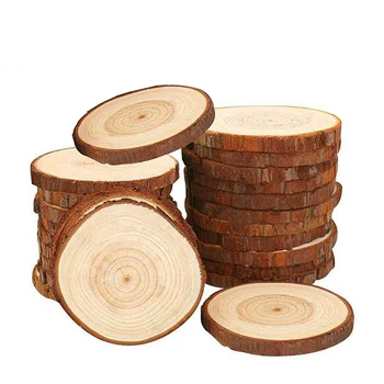 

10PCS Round Natural Wood Slices Unfinished Wood Craft Kit Undrilled Wooden Circles Without Hole for Arts Painting DIY Crafts
