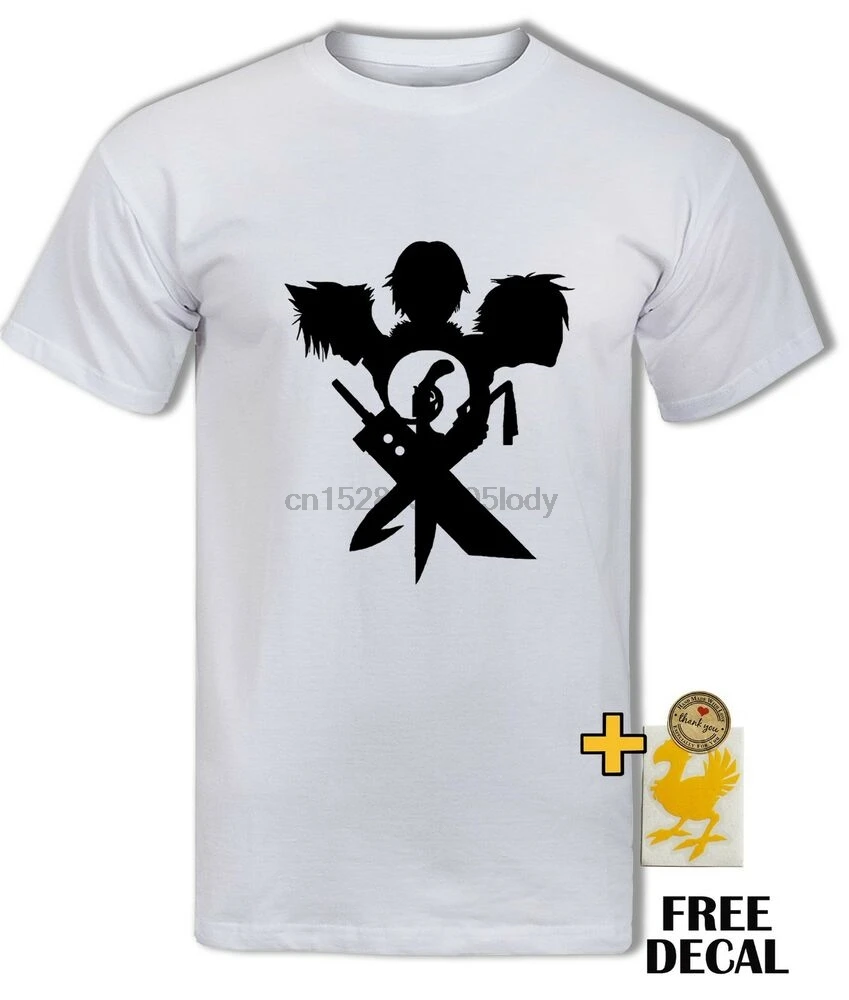 

Final Fantasy T Shirt Cloud Squall Tidus swords FF7 FF9 FF10 gamers Tee Mens