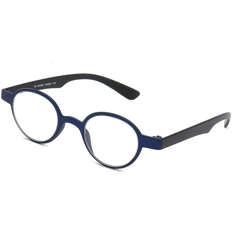 SEEMFLY очки для чтения для женщин и мужчин круглые маленькие пресбиопические очки женские мужские очки при дальнозоркости унисекс винтажные очки - Цвет оправы: Синий