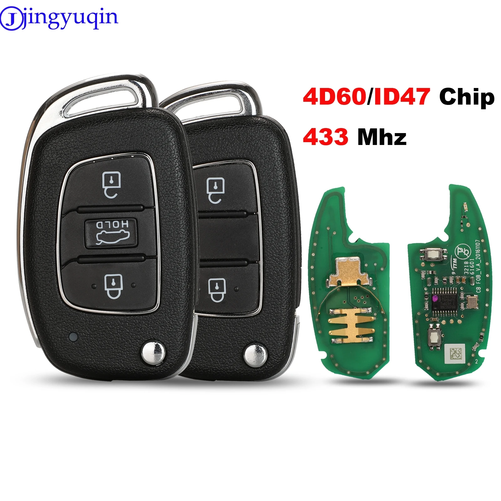 

jingyuqin 434MHZ With ID47 Chip 2B Remote Car Key Control For Hyundai Reina Verna Elantra ix25 New 2017