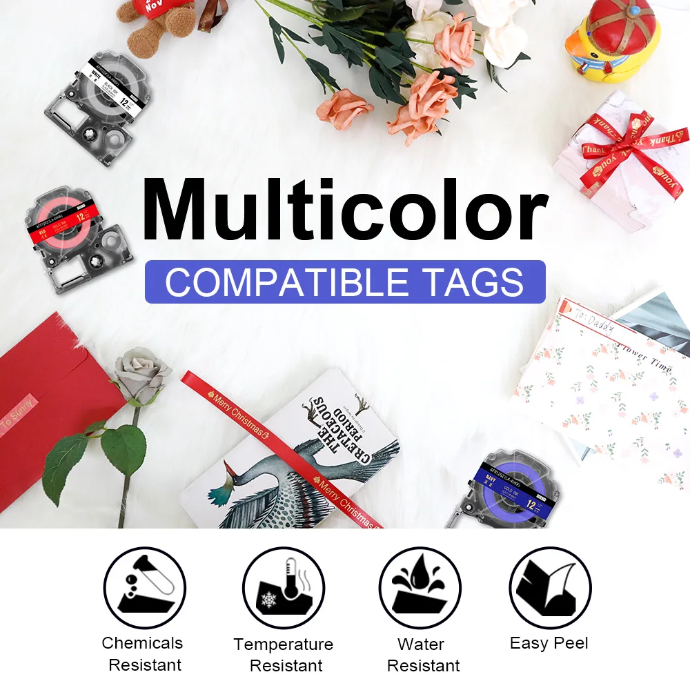 Этикетки Labelife SFR12PK SFR12ZK совместимые с Epson/Kingjim 12 мм для принтера этикеток LW400