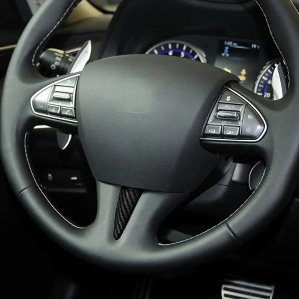 Накладка на руль из углеродного волокна для Infiniti Q50 V37- Декор интерьера