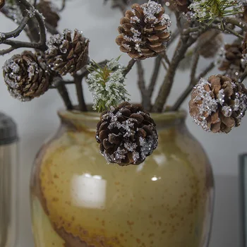 

Guangzhou Imitation Flowers Christmas Large Pine Fruit Home Decoration Artificial Flower Wedding Model Plant