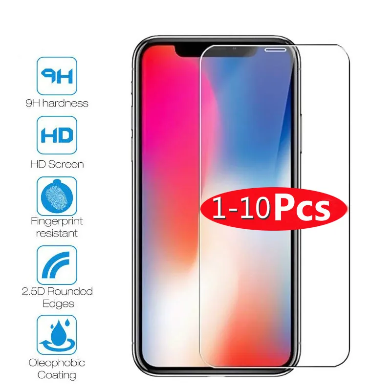 1-10 шт закаленное стекло для iPhone X XS MAX XR 4 5 5S SE 5c Защитная пленка экрана 6 6s 7 8 Plus 11