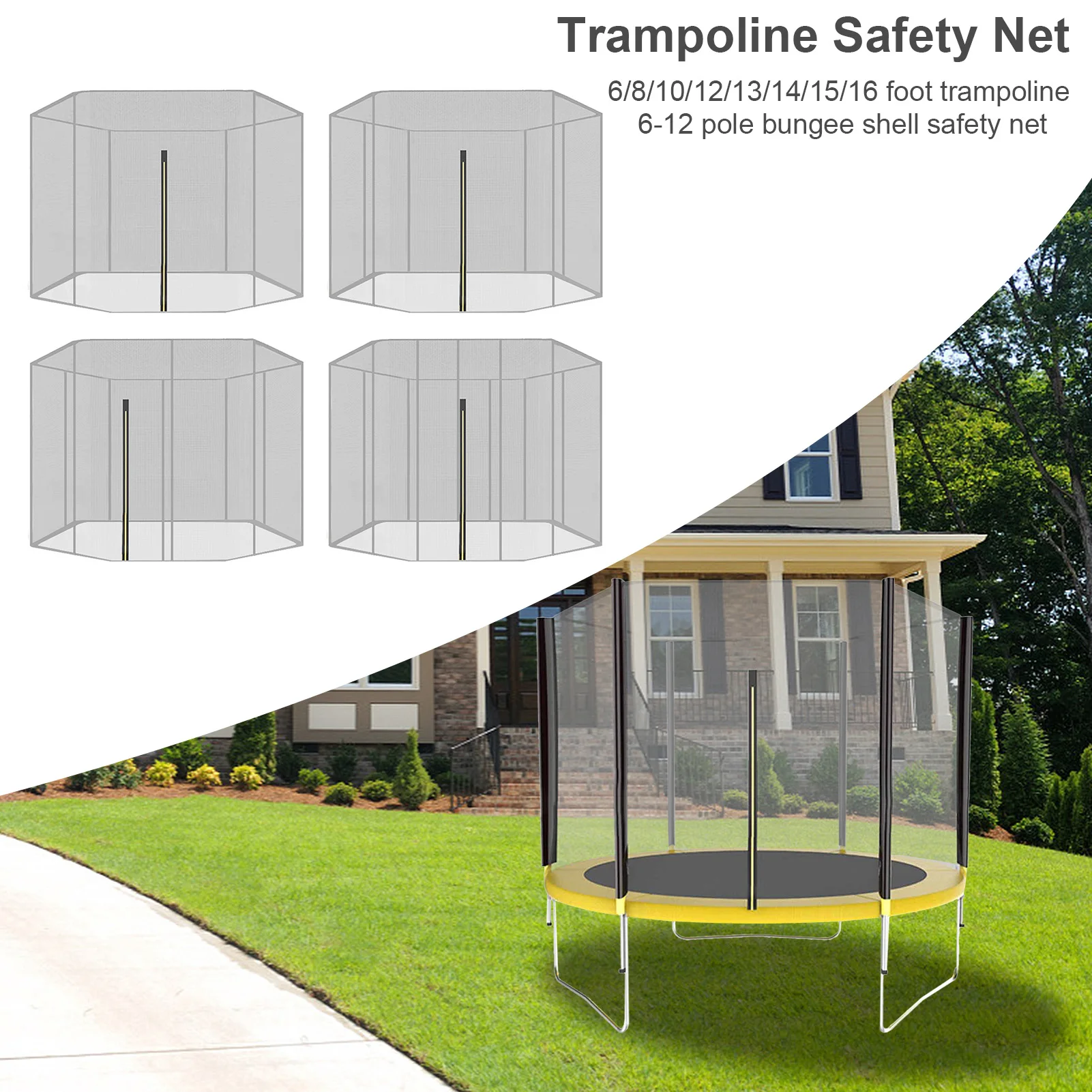 Description Picture 3 of itemLarge Indoor Trampoline Protection Net Adult Children Jumping Bed Outdoor Trampolines Exercise Bed Fitness Equipment