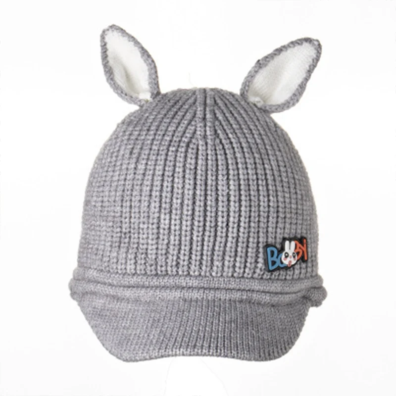 Fashion Rabbit Ear Baby Caps Hats Knitted Woolen Turban Beanie Warm Caps Soft Hat For Childern Girls Boys Bonnet Autumn Winter