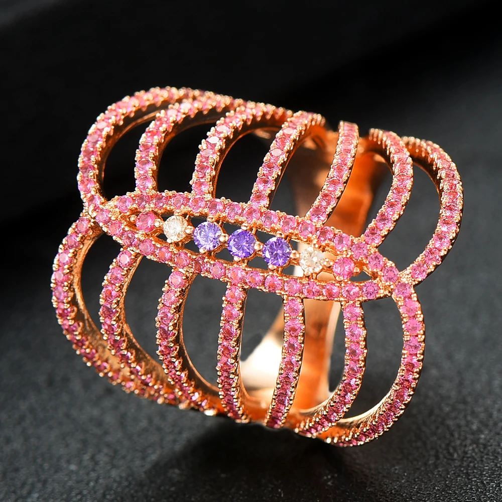 2021 Trendy Stacks Charm Statement Ring for Women Cubic Zircon Finger Rings Beads Charm Ring Bohemian Beach Jewelry