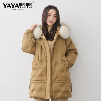

YAYA Winter Down Jacket Women 90% White Duck Down Thick Parkas Warm Female Coats