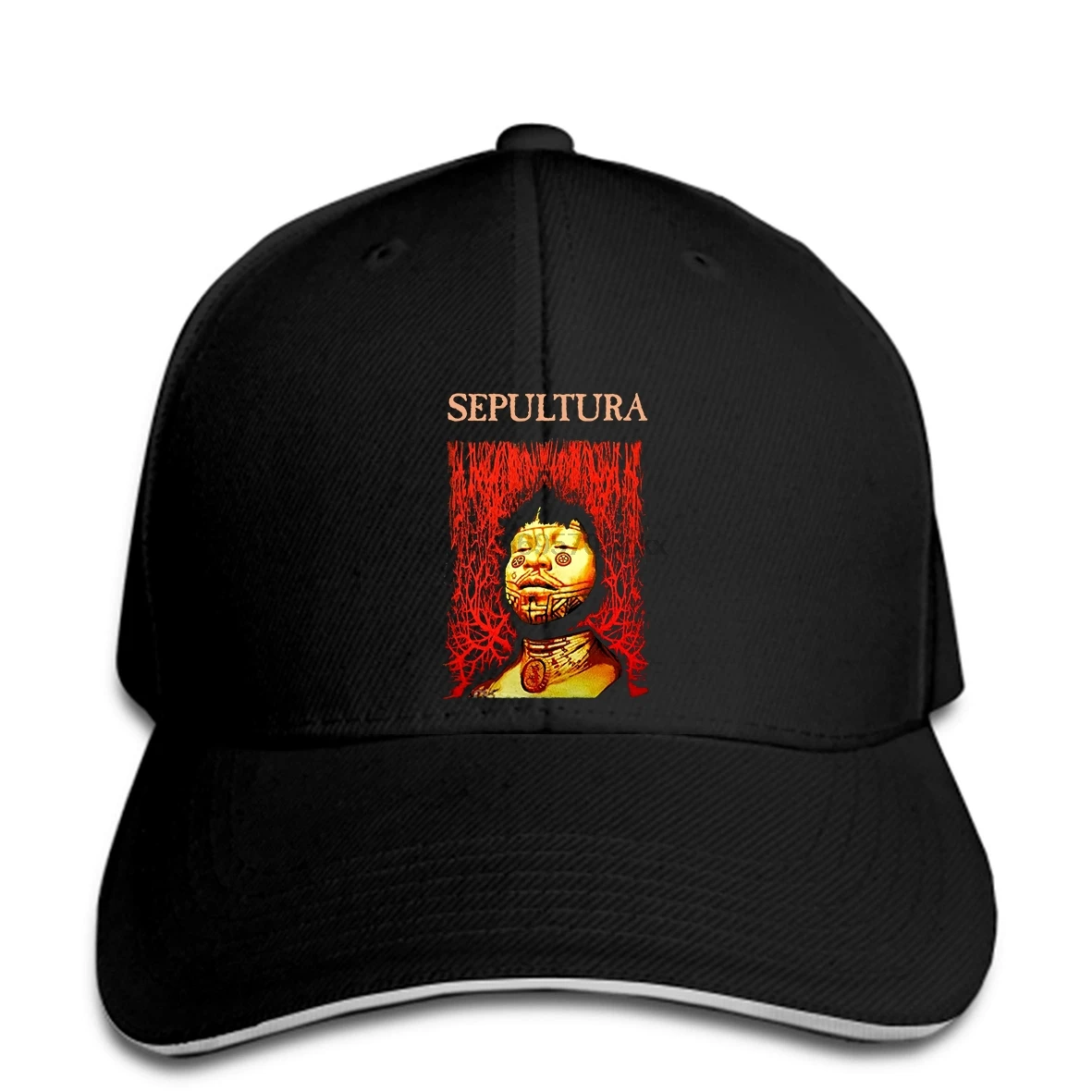 Новая редкость! Винтажная Коллекция 1996 года, бейсболка с принтом Sepultura Roots Reprint Top Limmited Edition, Летняя короткая бейсболка