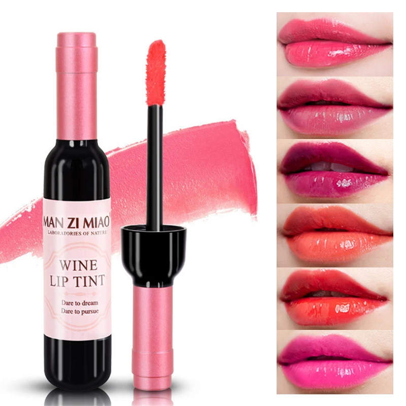女性のためのピンクの口紅 ワインレッド 韓国スタイル 唇 化粧品 保湿 リップクリーム 新しいコレクション Lip Gloss Aliexpress