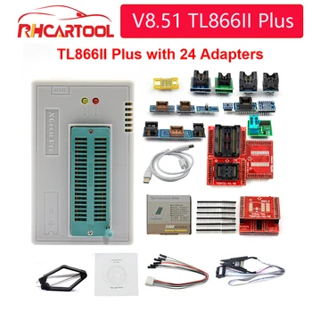 

OBD2 Best V8.51 TL866II Plus Universal Minipro Programmer+24 Adapters+Test Clip TL866 PIC Bios High speed Programmer