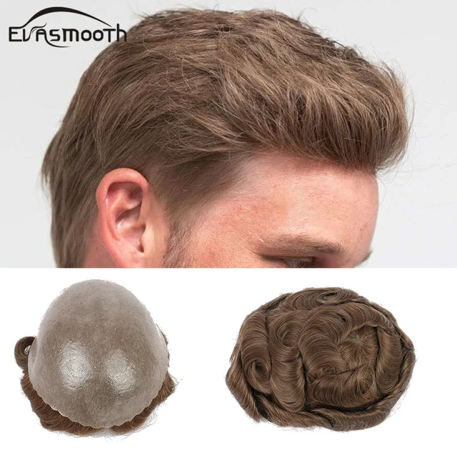 0.1mm Skin Vloop parrucca da uomo naturale 100% sistema di sostituzione dei  capelli umani