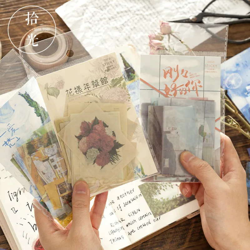 

AngelHere Store 40 Pcs/pack Kawaii Decorative Stationery Adhesive Sticker For Bullet Journal Scrapbooking DIY Diary Album