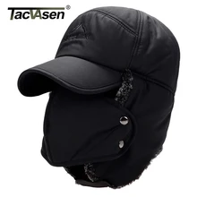 TACVASEN зимняя бейсбольная кепка с ушками, теплая ветрозащитная Лыжная шапка для снеговика, флисовая шапка для папы со съемной маской для лица