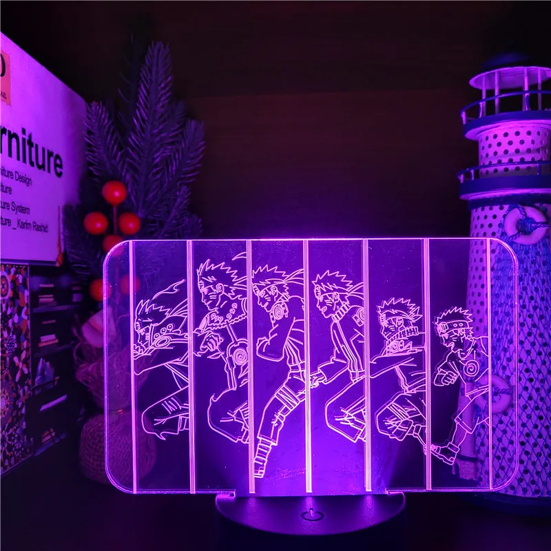 Naruto 3D Night Light Anime Figure Uzumaki Naruto Decoration Manga Lampara Home Decor Lamp Creative Table Desk Lights Lampe Gift