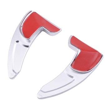 

1Pair Car Silver Red Blue Aluminum Alloy Steering Wheel Shifter Paddle Cover Trim Fit for Dodge Charger Challenger 2015+