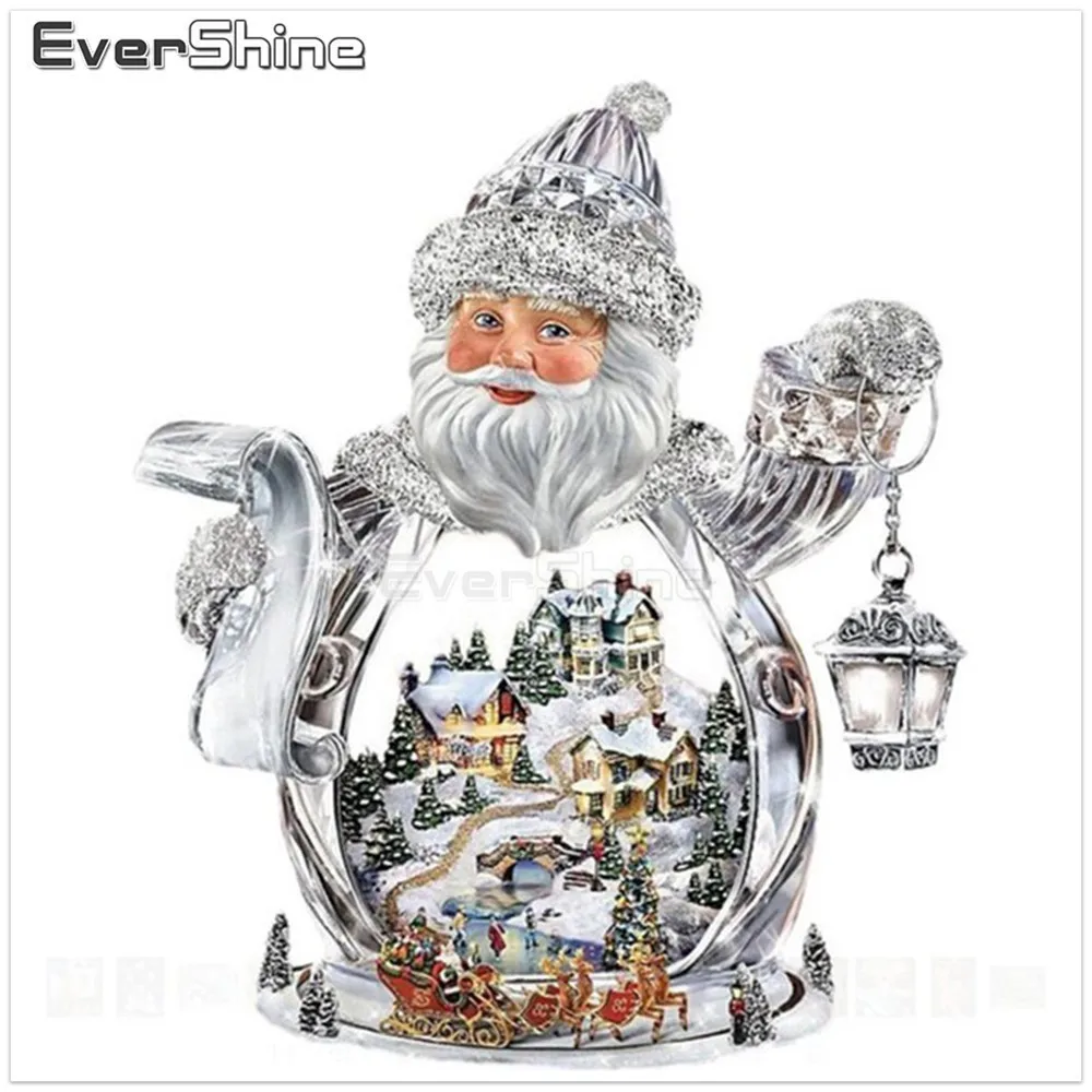 EverShine DIY Diamond Mosaic Cartoon Christmas Full Round Drill Painting Cross Stitch Embroidery Santa Claus | Дом и сад