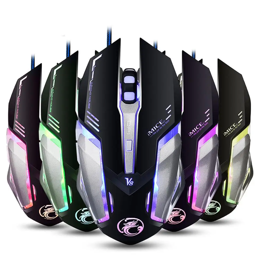 iMICE V8 Ergonomic gaming mouse 12000DPI 12000FPS 7-button RGB backlit optical with fire key suitable for FPS gamers | Компьютеры и