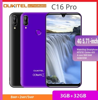 Перейти на Алиэкспресс и купить OUKITEL смартфон, экран 5,71 дюймов, Android 9,0, четырёхъядерный, 3 Гб ОЗУ 32 Гб ПЗУ