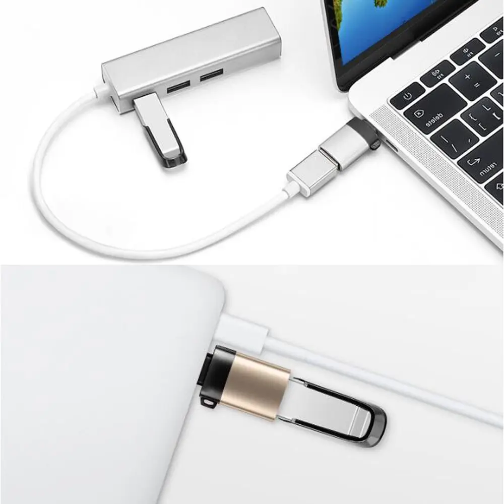 

High Quality Mini Universal KeyRing Fast Charge TypeC To USB 3.0 Charging Cable OTG Adapter Converter for Samsung Huawei Macbook