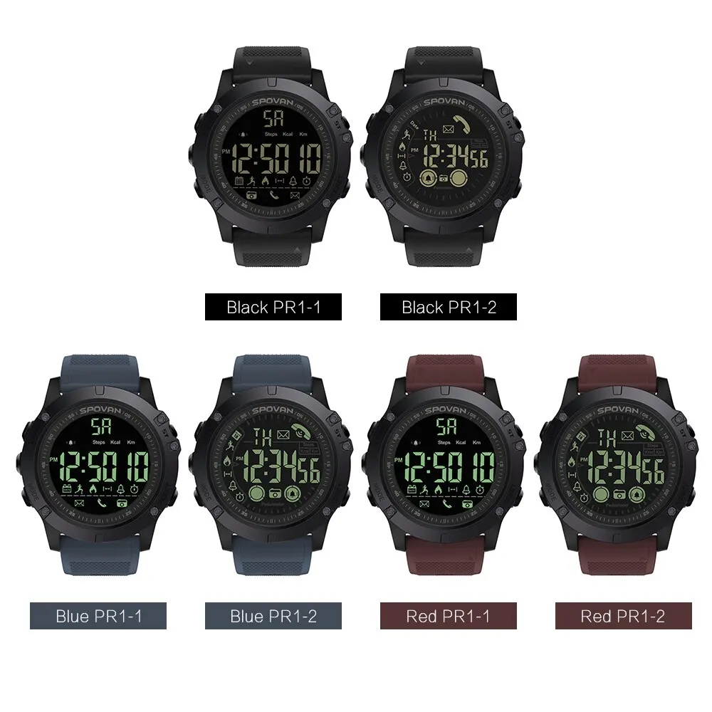 Outdoor Digital Smart Sport Watch for Men with Pedometer Wrist Watch for iOS and Android 50M Waterproof