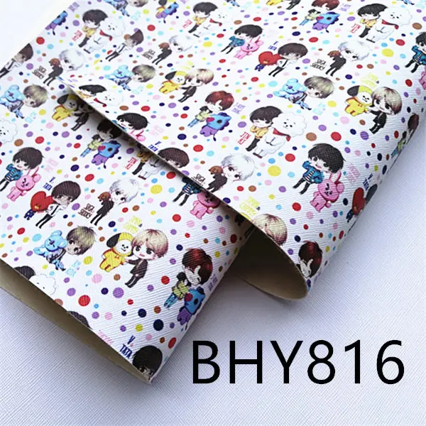 Free shipping A4 20*33CM 10PCS cartoon print synthetic leather fabric BHY816