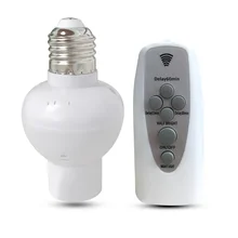 Wireless Remote Control Lamp Holder Dimmable E27 Socket 220V Bulb LED Night Light With Timer