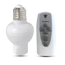 Wireless Remote Control Lamp Holder Dimmable E27 Socket 220V Bulb LED Night Light With Timer