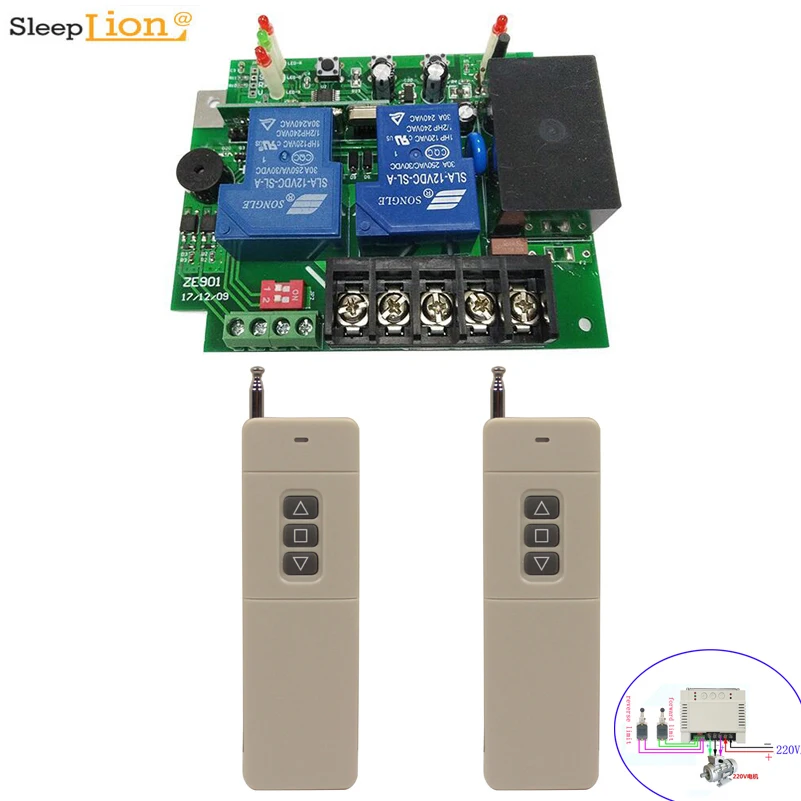 

300M Motor AC 220V 110V 380V 2CH Switch Wireless Control Switch Receiver+Transmitter Parts 315MHz/433MHz