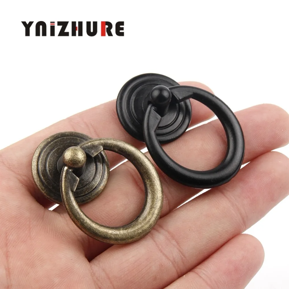 YNIZHURE-10PCS-47-31mm-Black-Bronze-Vintage-Round-Ring-Furniture-Door-Pull-Handle-Zinc-Alloy-Cabinet (2)