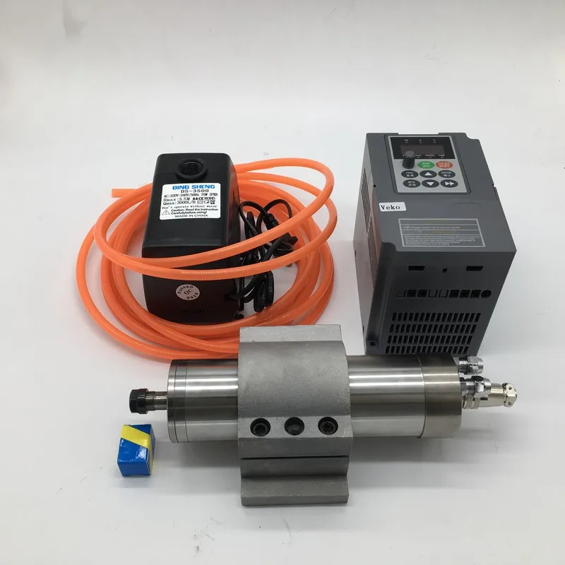 5.5KW мотор шпинделя с водяным охлаждением 220V 24000rpm+ Шпиндельный Инвертор+ водяной насос+ держатель+ ER25 цанги комплект для гравировального маршрутизатора с ЧПУ