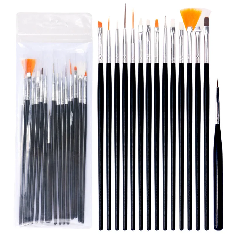 Acrylic Nail Art Brush Set 15 Pcs Design Painting Drawing Polish Pen Tools | Красота и здоровье