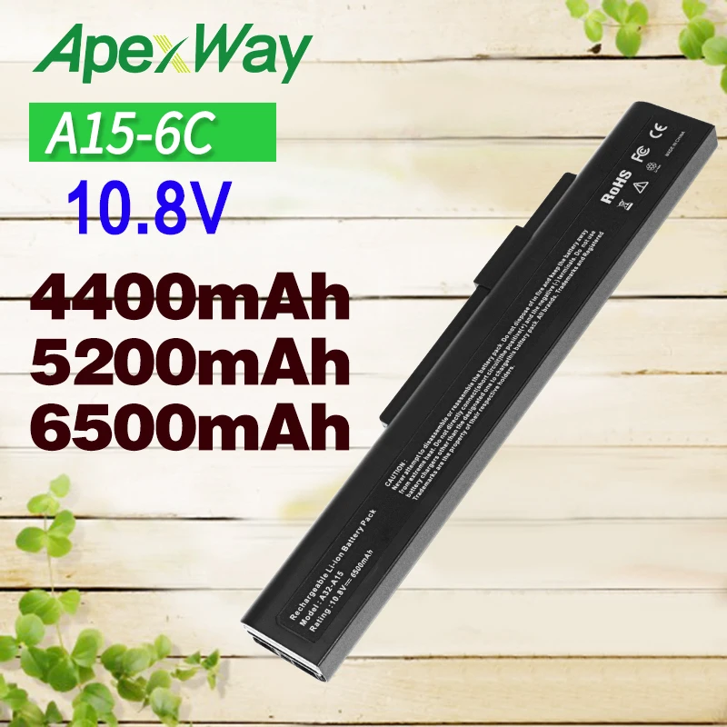 Apexway 6 cell ноутбук Батарея A32-A15 40036064 для msi A6400 CX640(MS-16Y1) CR640 Q2532N 142750 153734 157296 серии