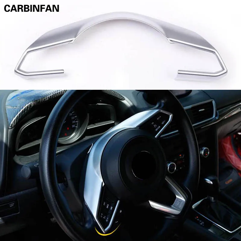 Car Styling Steering Wheel Cover Button Panel Trim Badge Insert Bezel Frame Decoration For Mazda Cx-5 Cx5 KF 2017 2018 | Автомобили и