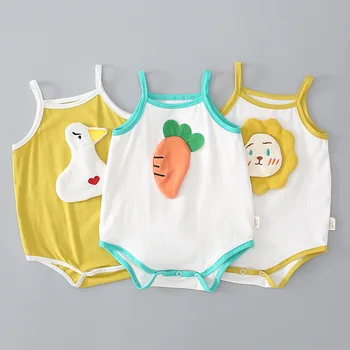 

Baby Bodysuit Summer Cartoon Baby Girls Clothes Sling Twins Newborn Romper For Baby Boys Jumpsuit Clothes 0 3 6 9 24 Month 2020