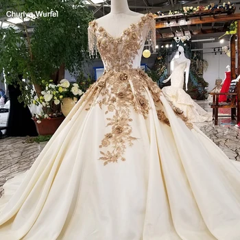 

LS32470 golden flowers simple evening dress v-neck cap sleeve lace up keyhole back satin dress 2018 with beadings for sexy girl