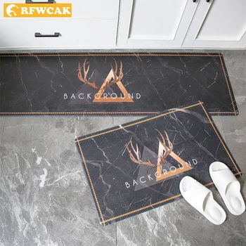 

RFWCAK Kitchen Carpets PVC Leather Floor Mats Large Floor Carpets Doormats Bedroom Waterproof Oilproof Kitchen Rugs Door Mat