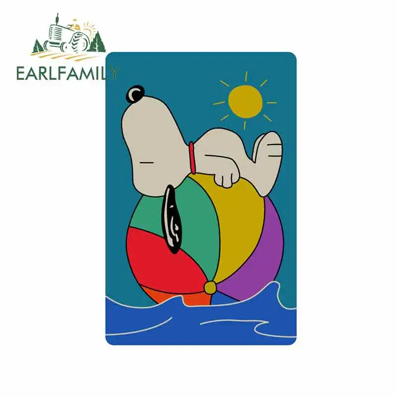EARLFAMILY 13cm x 8.6cm for Snoopy On Vacation Waterproof Car Stickers GTR Vinyl DIY SUV VAN Trunk Truck Decal | Автомобили и