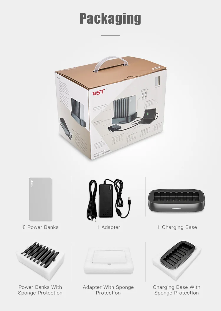 WST Best selling products restaurant / hotel multiple dock station power bank