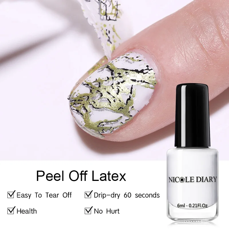 NICOLE DAIRY Nail Latex антифризинг без латекса с пинцетом шелушащая лента жидкий защитный лак для ногтей для штамповки инструмент для ухода