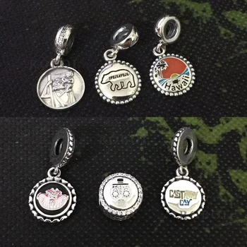 

PDB DZ Original 925 Sterling Silver DIY Polar Bear Hawaii Cat Necklace Pendant Charm Beads Woman Jewelry Gift Free Shipping