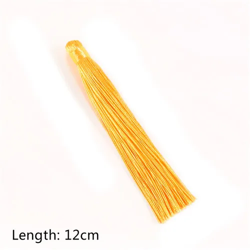 Yellow 1-2 шт.(12 см); цветные хлопковые шелк ремесло сапоги с бахромой в стиле «сделай сам» для Цепочки и ожерелья ювелирные аксессуары ‒ серёжки автомобиля бахрома Шторы украшения - Цвет: Yellow