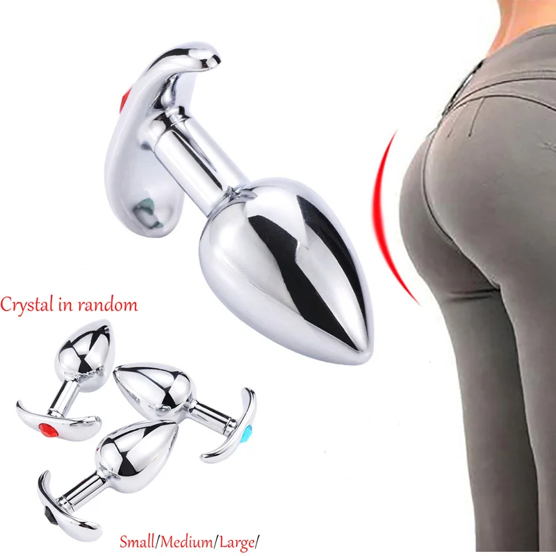 DINGYE Metal Anal Plug with Red Jeweled Large Steel Butt Diamond Women Jewel Sex toys Underwear All Day Beginner | Красота и здоровье