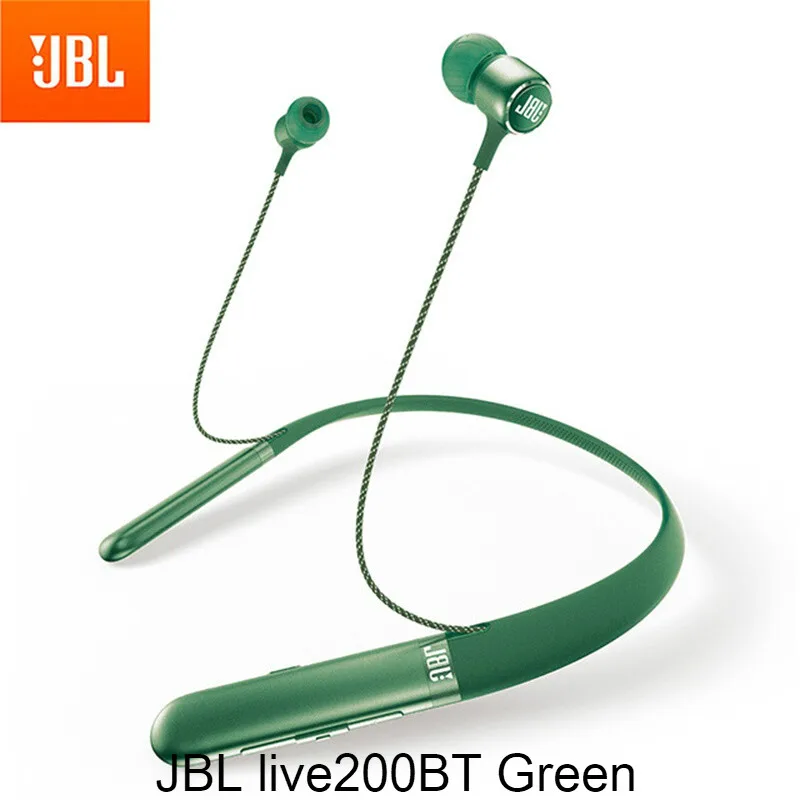 JBL live200BT Green JBL live200BT Шейная Беспроводная bluetooth-гарнитура в ухо разъем наушники LIVE 200BT наушники - Цвет: JBL live200BT Green