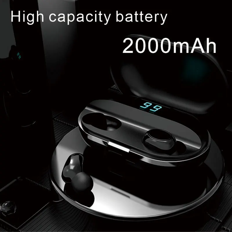 CUCA L21 Bluetooth 5 0 Earphones 2200mAh Charging Box Wireless Headphone 9D Stereo Sports Waterproof Earbuds Microphone Headsets