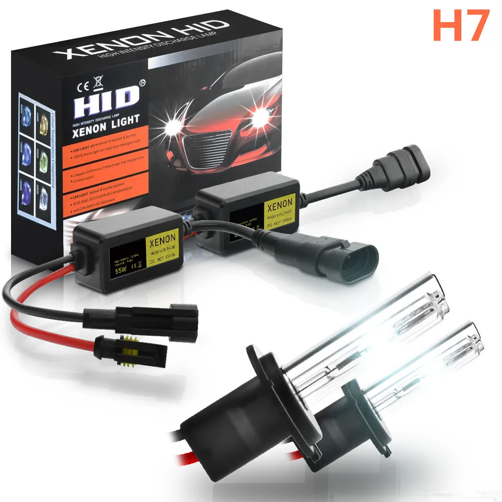 Upgrade 55W headlight Bulb 9-16V Car headlight Fog Lamp 6000K 8000K& Mini ballast H1 H3 H4 H7 H8 H9 H10 H11 9005 HB3 9006 HB4