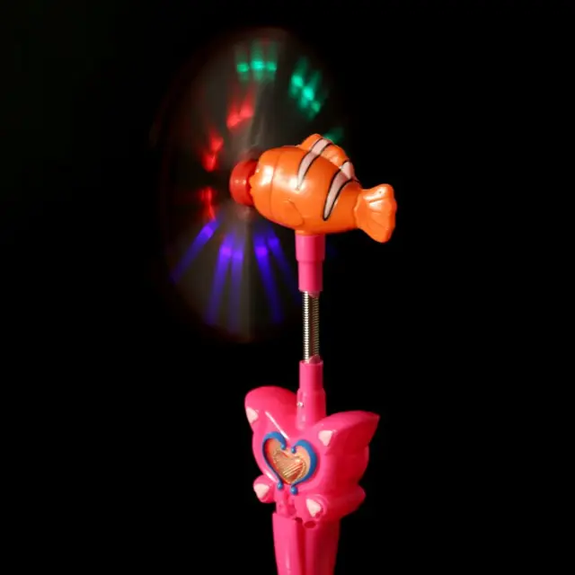 1PC New Flash Light Wind Spinner Glitter Glow Windmill Luminous Music Toys Children Wheel Butterfly Magic Stick Gifts 2
